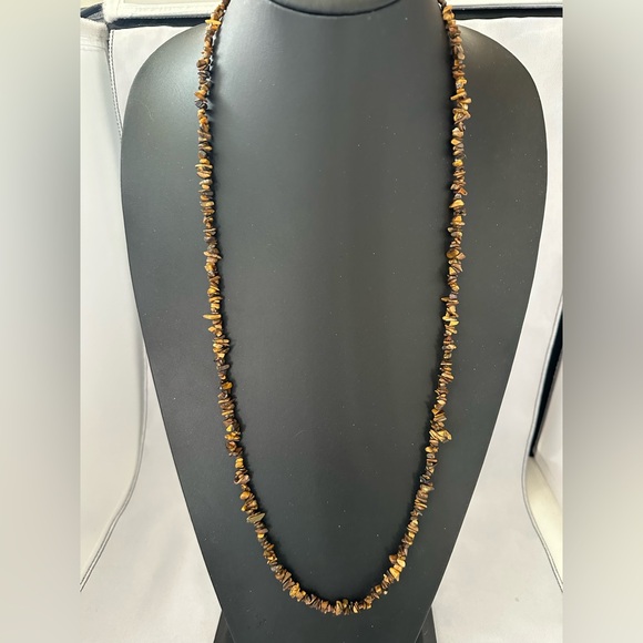 Long Tigers Eye chip necklace - Picture 1 of 3
